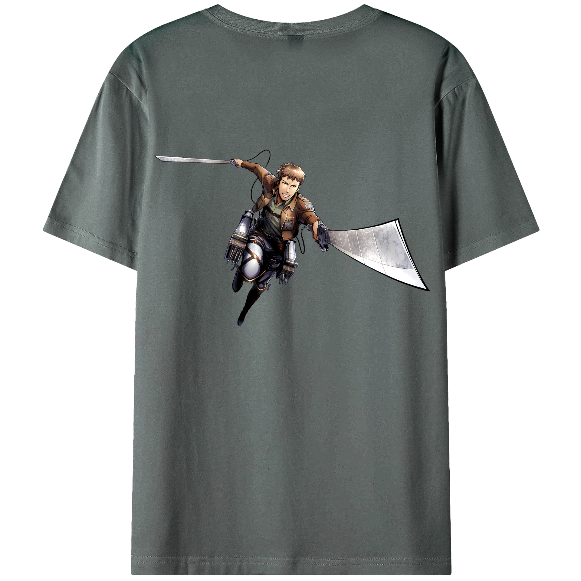（画像用） 進撃の巨人 Attack on Titan 綿100％ メンズ半袖Tシャツ（バックプリント） 通気性